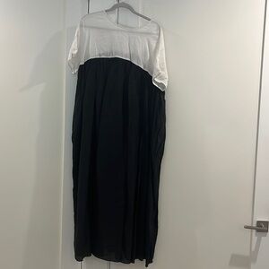 Gul Hurgel Black and White Colorblock Cotton Dress XL